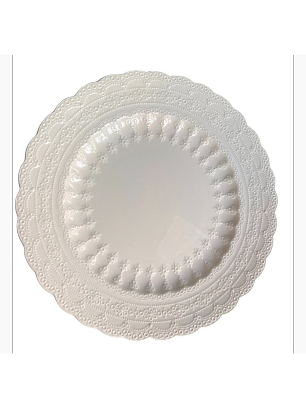 Spodes Jewel Copeland Vintage White Embossed Dinner Plate Made In England